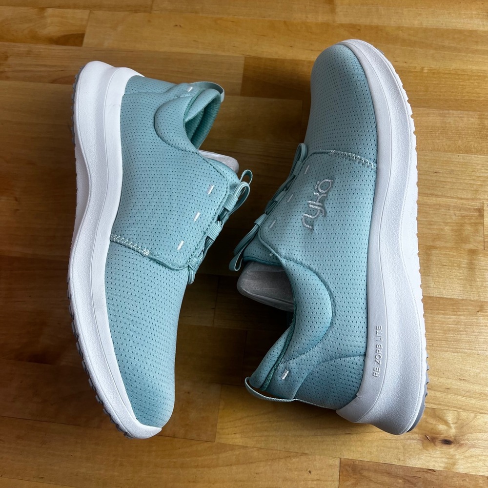 Ryka Sneakers Renew Slip On Seafoam Green Shoes Comfort Bungee Laces Size 8 M - Picture 8 of 12